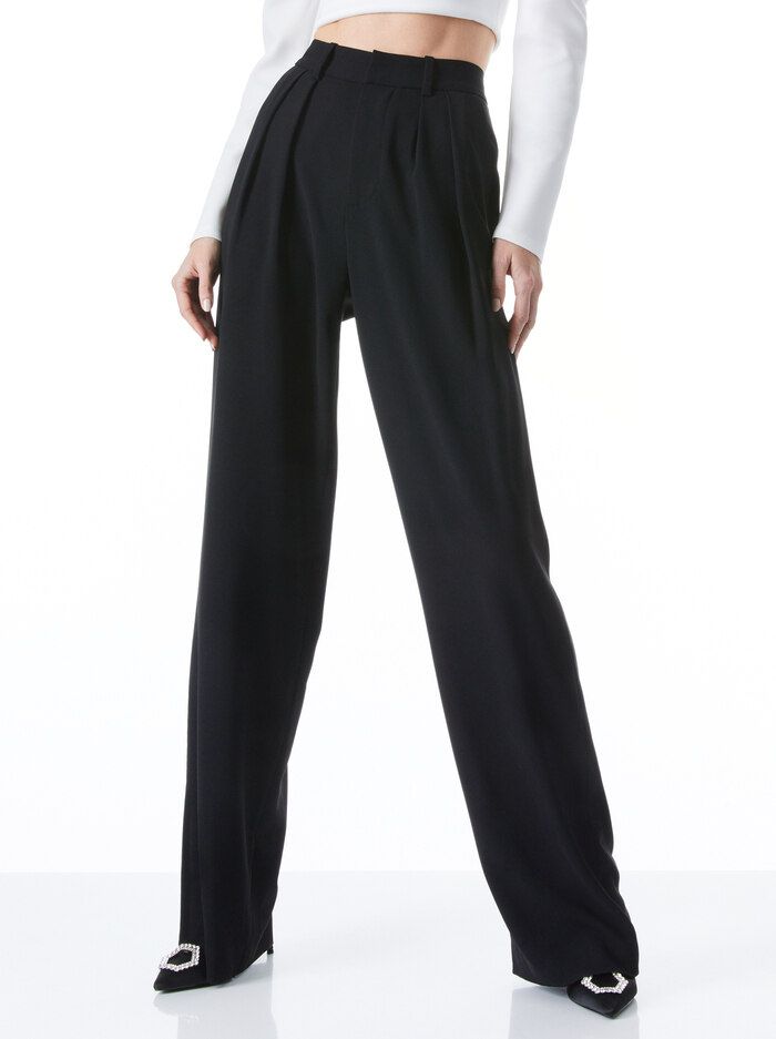 POMPEY HIGH WAISTED PLEATED PANTS | Alice + Olivia