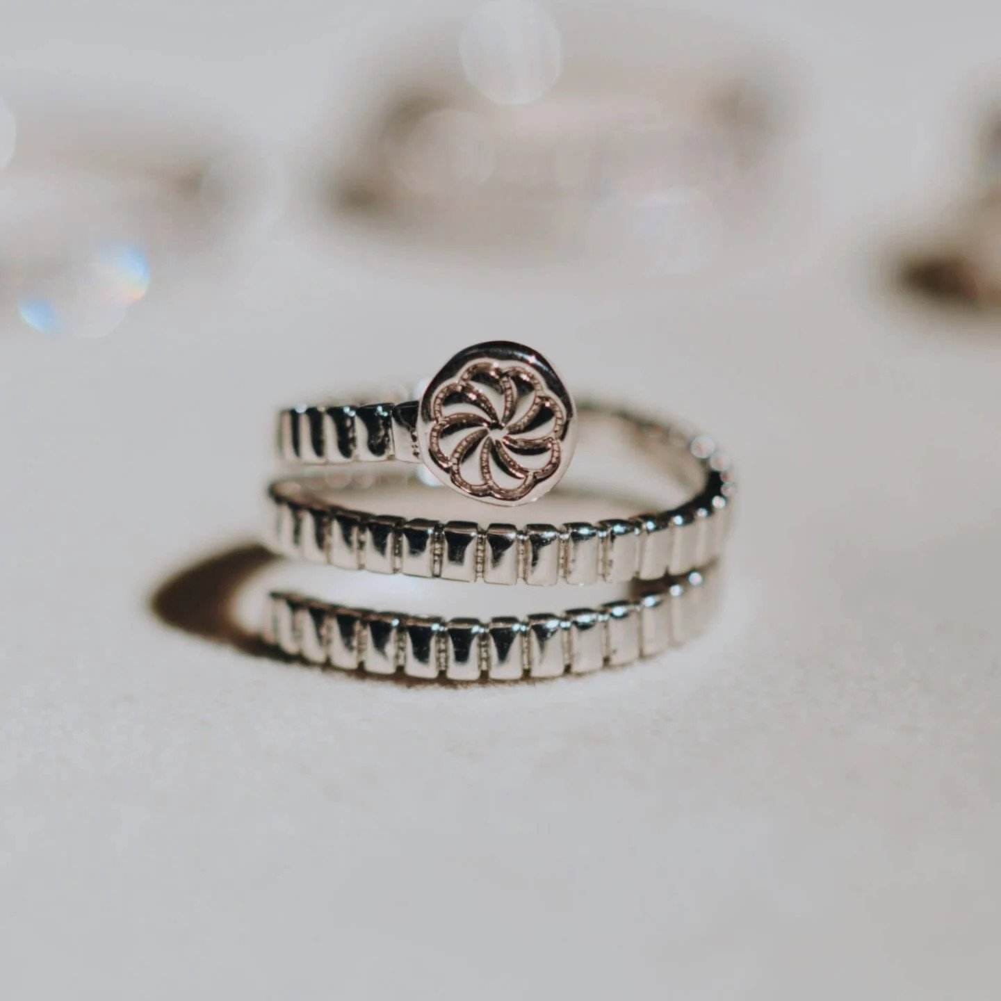 'Sable' Ribbed Spiral Wrap Eternity Ring (Sample Sale) | IceLink