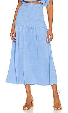 Line & Dot Jenna Midi Skirt in Sky Blue from Revolve.com | Revolve Clothing (Global)