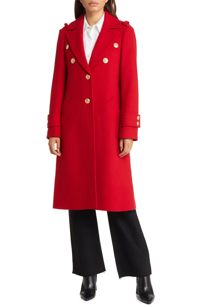 Crested Button Wool Blend Coat | Nordstrom