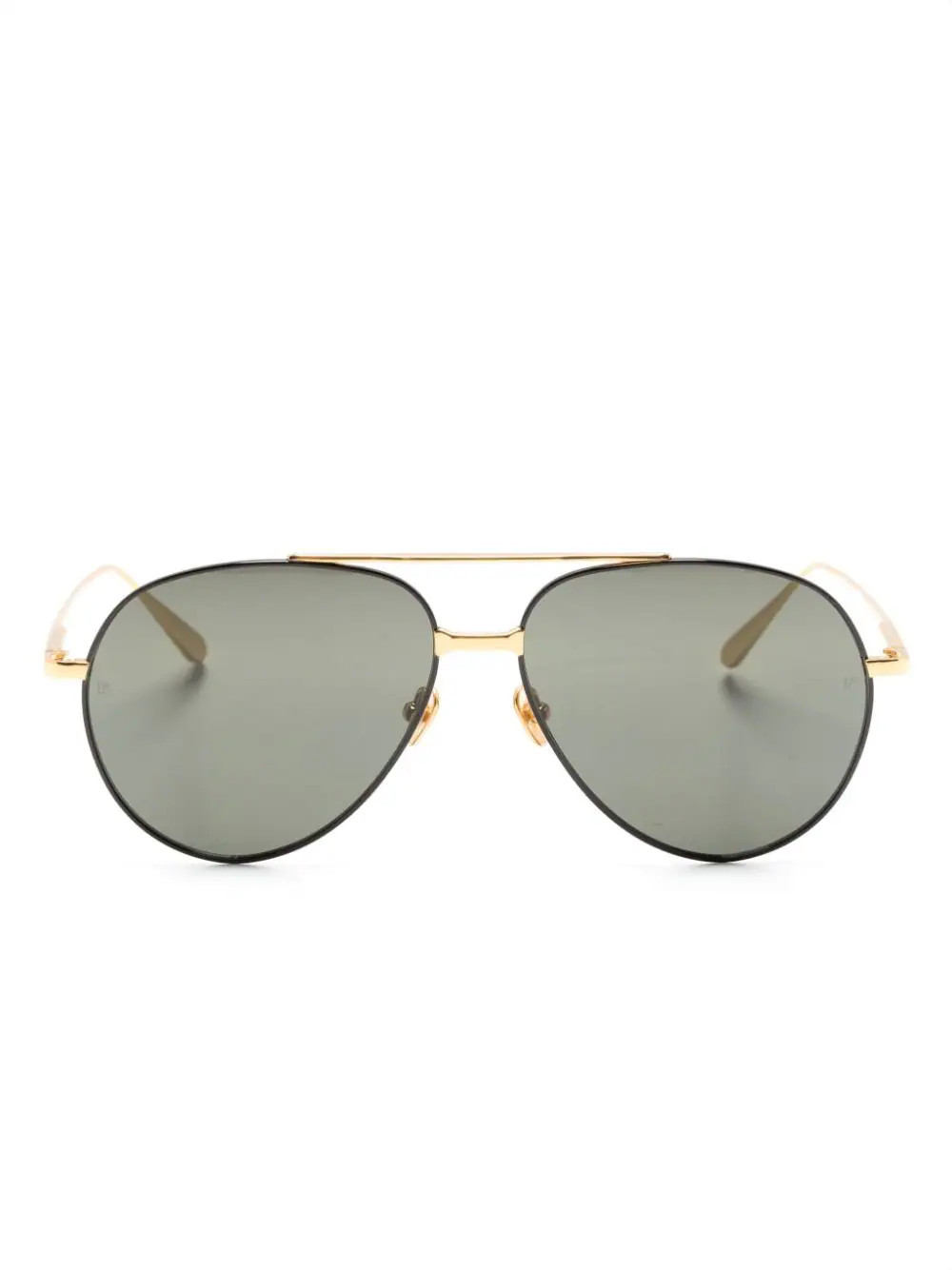 Linda Farrow Marcelo pilot-frame sunglasses - Gold | Farfetch Global