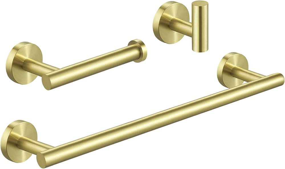 KES Bathroom Hardware Set SUS 304 Stainless Steel 3-Pieces 16 Inch Towel Bar Toilet Paper Holder ... | Amazon (US)