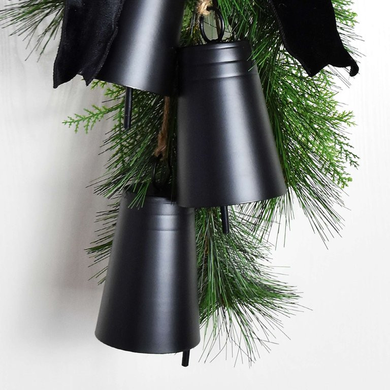 Iron Black Swag with Bells Hanging Decor, 18.5 in, by Holiday Time - Walmart.com | Walmart (US)