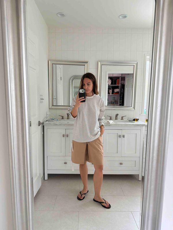 These cotton poplin bermuda shorts are going to be a wardrobe staple all summer long! The length makes them so easy to dress up or down. I love them with an oversized long sleeve and sandals, but they can easily be worn with a kitten heel and blouse for date night. Run TTS!  

 #LTKootd #LTKSeasonal