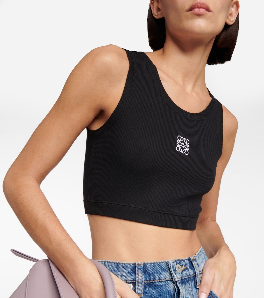 Anagram cropped cotton-blend tank top | Mytheresa (US/CA)