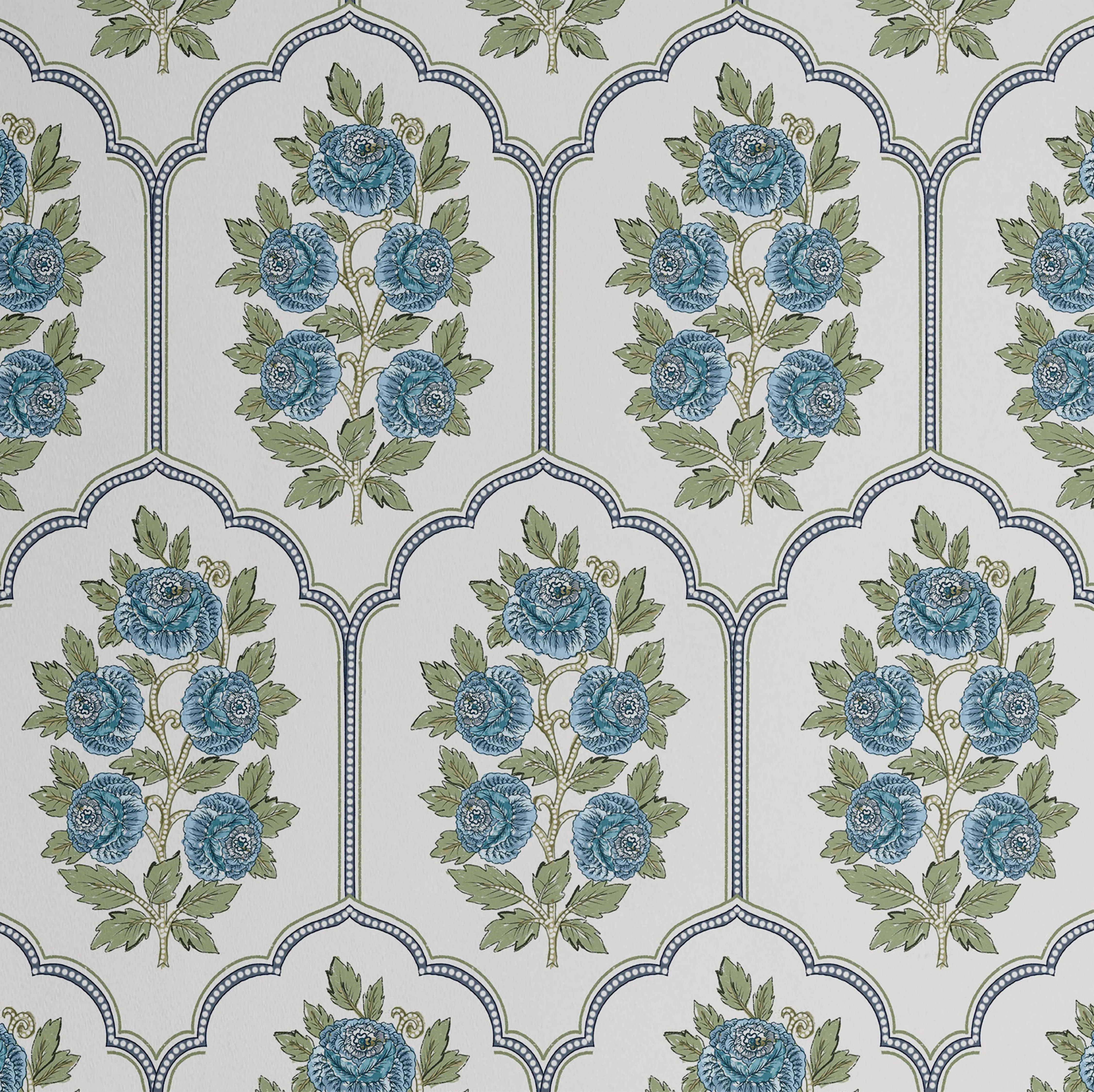S4Sassy Peel And Stick Wall Covering, Arch Floral Print Removable Wall Wrap - Blue Mural For Vint... | Walmart (US)