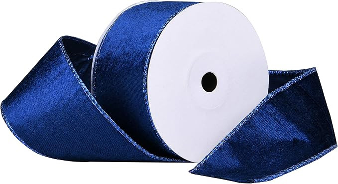 10 Yards Christmas Velvet Ribbon,2.5" Wide Wired Ribbon for Christmas Crafts Decoration, Wrapping... | Amazon (US)