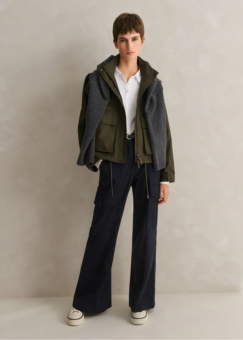 Regular Length Cotton Flared Cargo Pant | ME+EM US