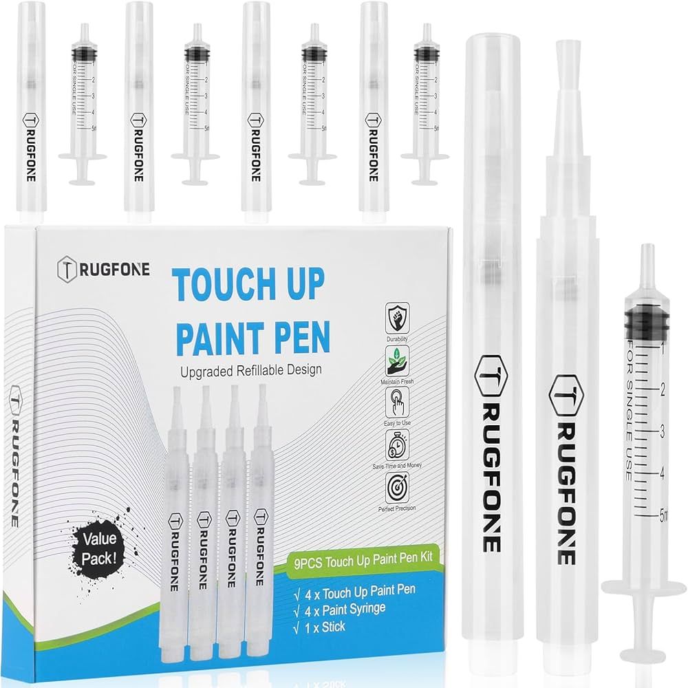 TRUGFONE Touch Up Paint Pen 4 Pack Pens Fillable Paint Touch Up Brush Pen for Walls Refillable Pa... | Amazon (US)