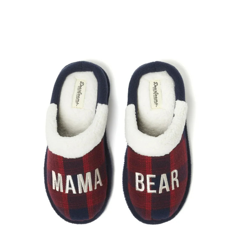 Dearfoams Cozy Comfort Women's Mama Bear Plaid Clog Slippers | Walmart (US)