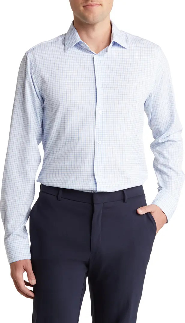 Slim Fit Grid Print Stretch Dress Shirt | Nordstrom Rack