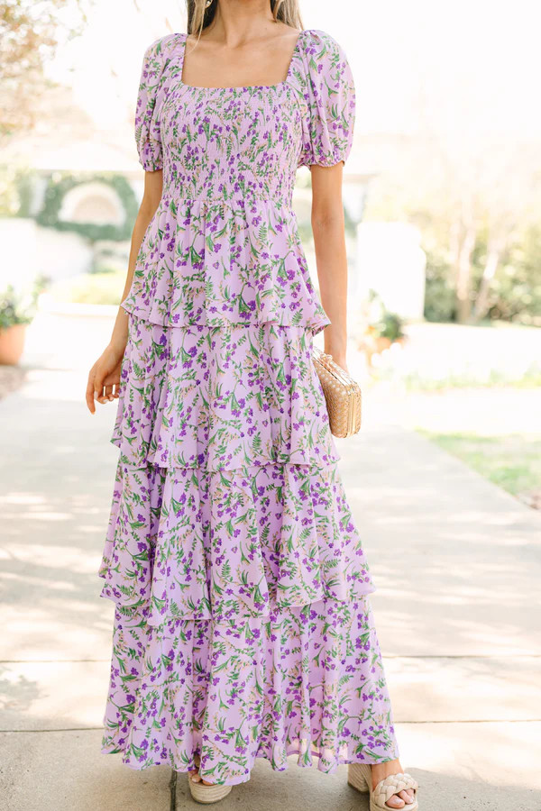 Let's Go Back Lavender Purple Floral Maxi Dress | The Mint Julep Boutique