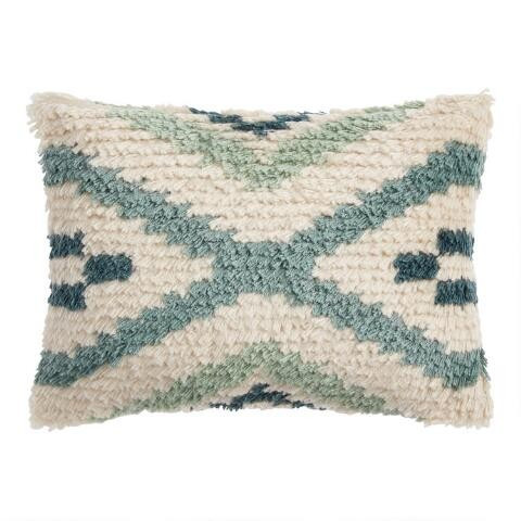 Sage And Ivory Moroccan Shag Indoor Outdoor Lumbar Pillow | World Market