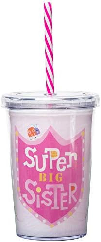 C.R. Gibson 'Super Big Sister' Pink Insulated Small Plastic Tumbler for Girls, 8 oz. | Amazon (US)