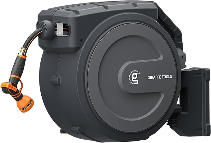 Giraffe Tools Retractable Hose Reel 1/2" x 78 ft PRO with Metal Bracket, Heavy Duty, Any Length L... | Amazon (US)