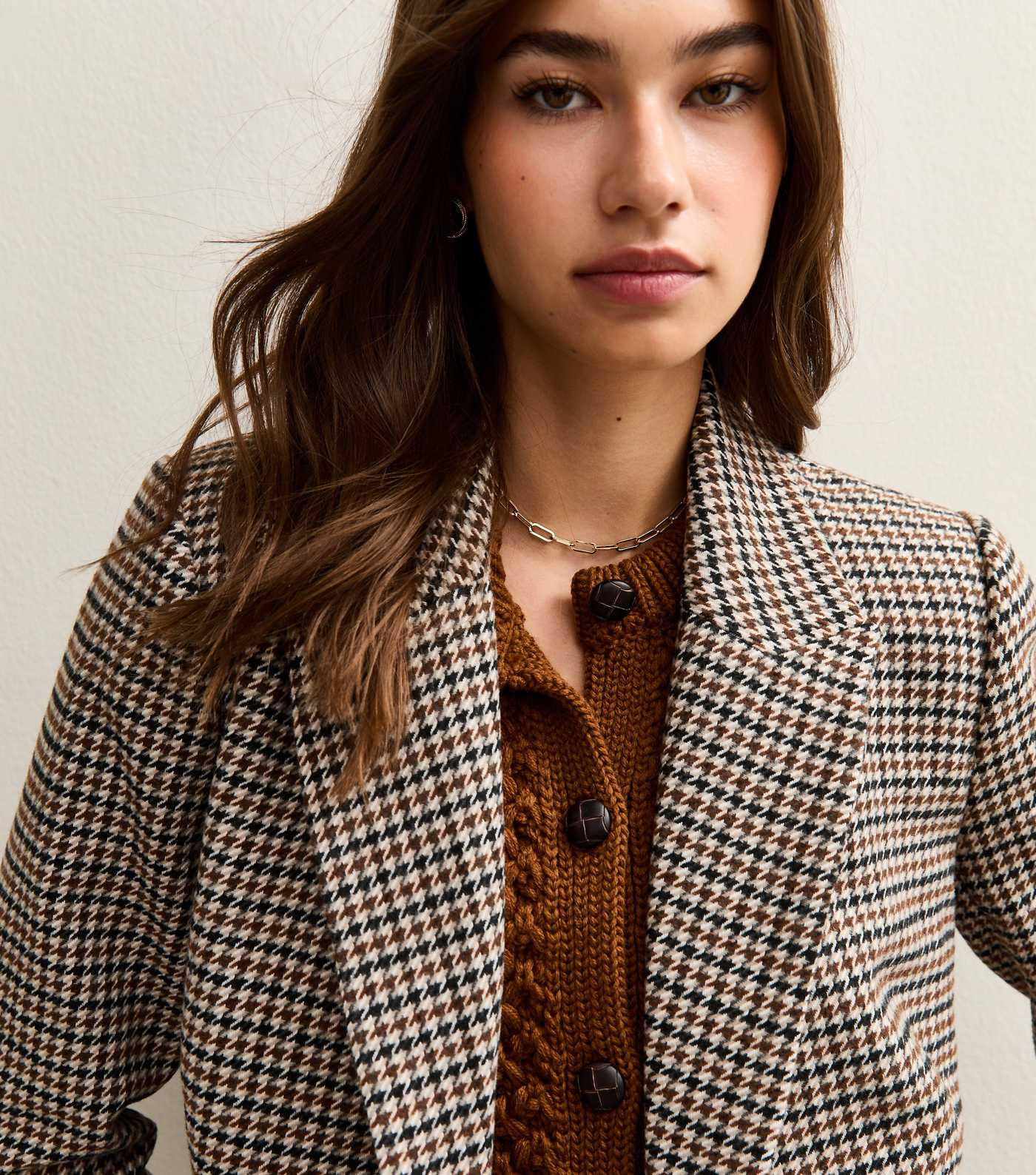 Brown Brushed Texture Checked Blazer | New Look | New Look (UK)