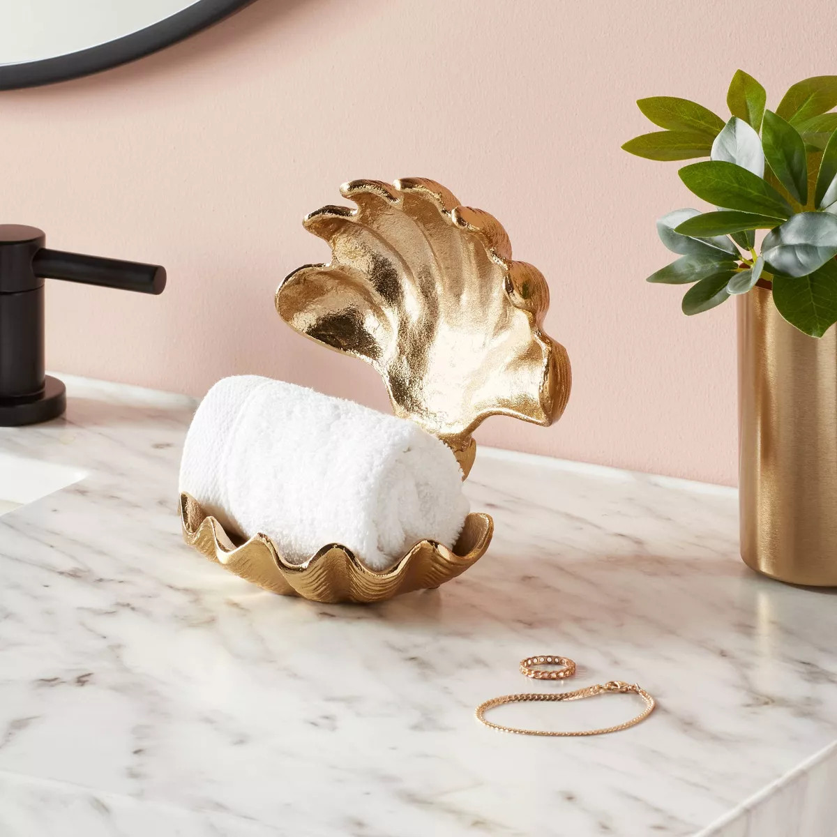 Brass Shell Hand Towel Holder with Hinge - Threshold™ | Target