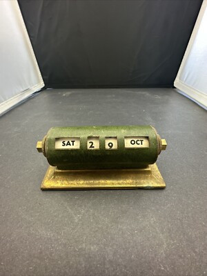 Vintage Mid Century Brass Perpetual Rolling Desk Calendar | eBay US