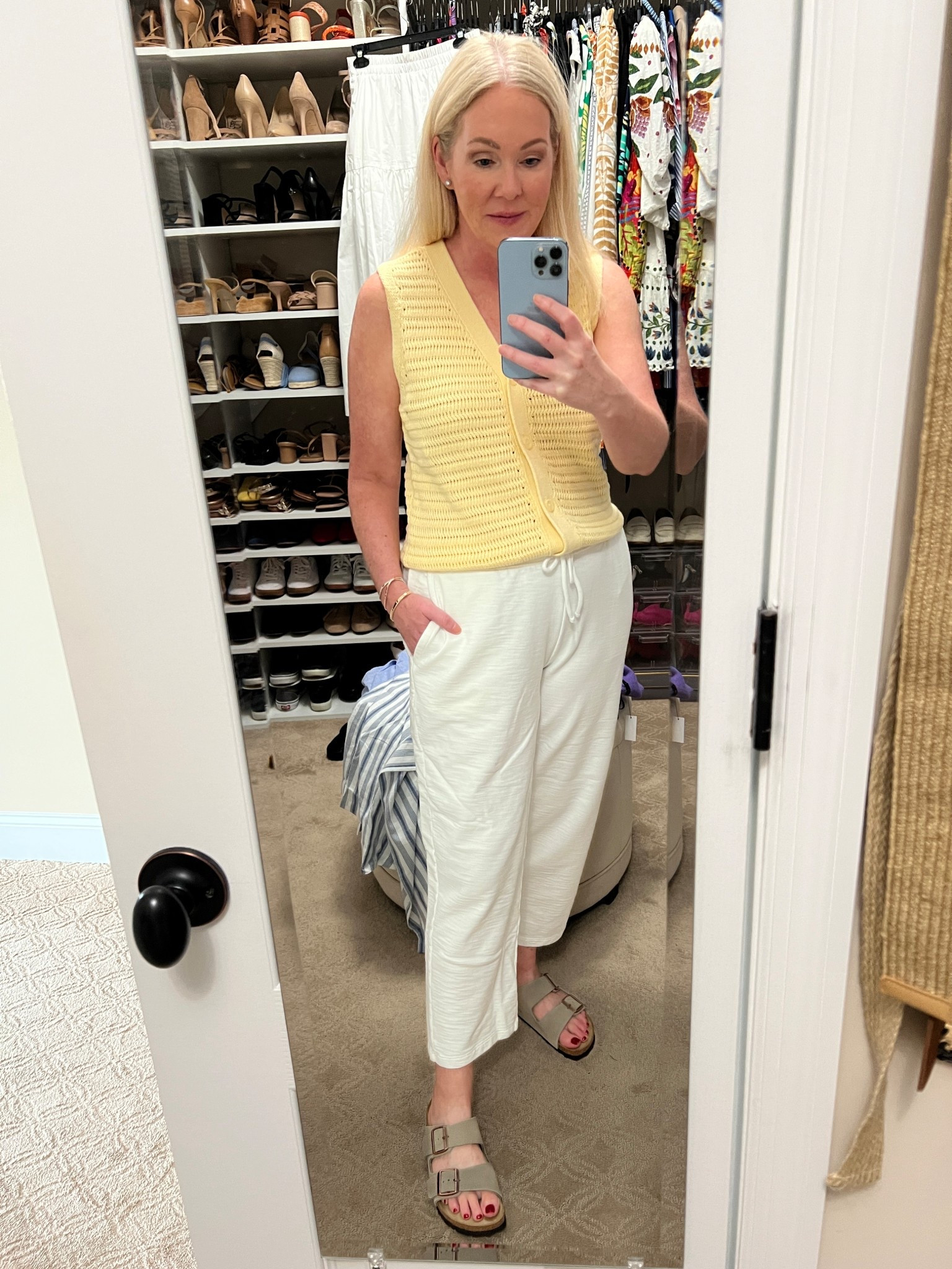 Sweater vest with cropped pant from Talbots. Sweater size S. Pants size M ( I washed and dried to shrink) run large. 

#LTKFindsUnder50 #LTKOver40 #LTKSaleAlert