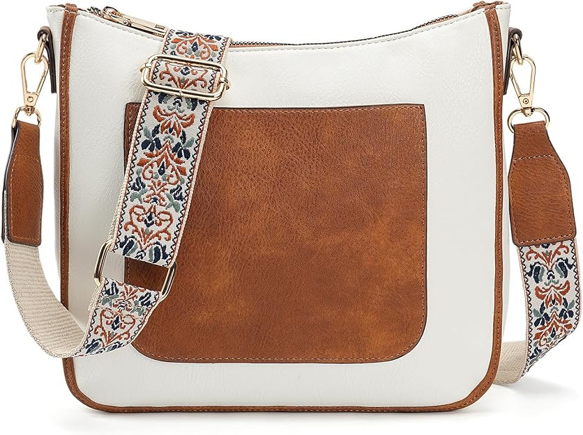 Vegan Leather Crossbody Bags for Women,Fashion Shoulder Purse with Adjustable Guitar Strap | Amazon (US)