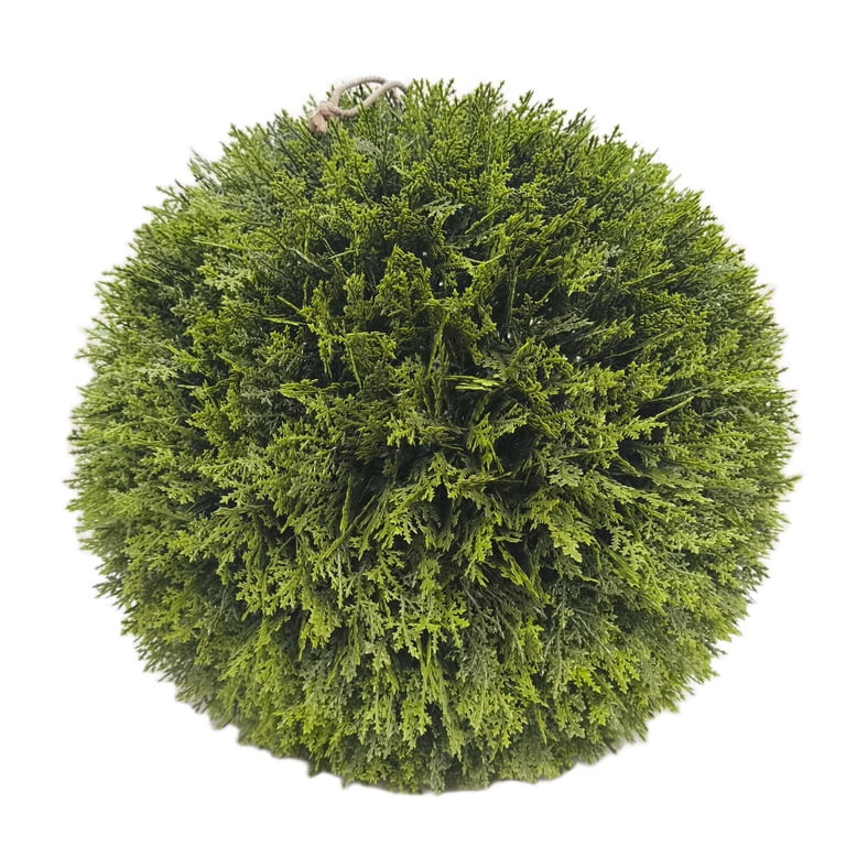 21 Inch Artificial Evergreen Cyprus Ball – Faux Green Boxwood Decorative Sphere, UV Resistant O... | Walmart (US)