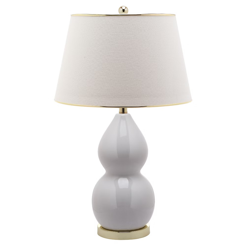 Jill 26.5Inch H Double Gourd Ceramic Table Lamp White - Safavieh | Target