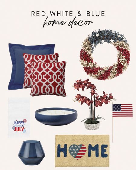 home decor / target / red white blue / 4th of July / wreath / America / 

#LTKunder50 #LTKstyletip #LTKhome