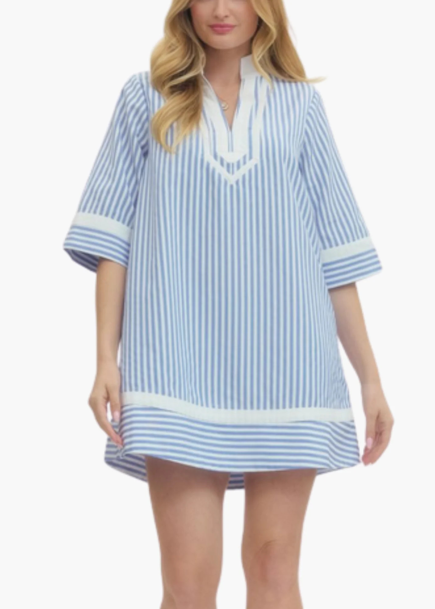 Marie Mini Kaftan in Light Blue | Poppy and Pink