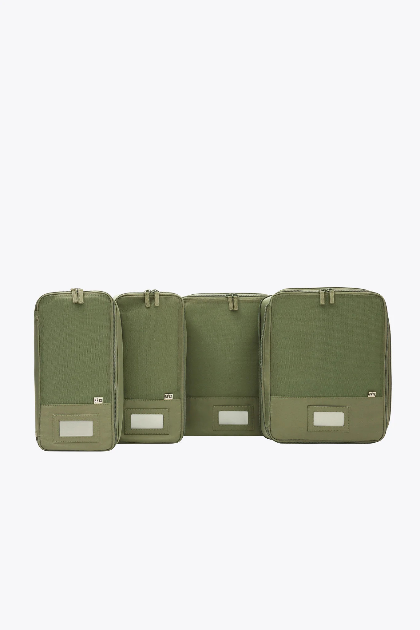 BÉIS 'The Compression Packing Cube Set' in Olive - Olive Green 4-Piece Set Of Packing Cubes For ... | BÉIS Travel