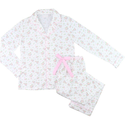 Ladies Pink Pastel Floral Bouquet 2-Piece Pajamas | Cecil and Lou