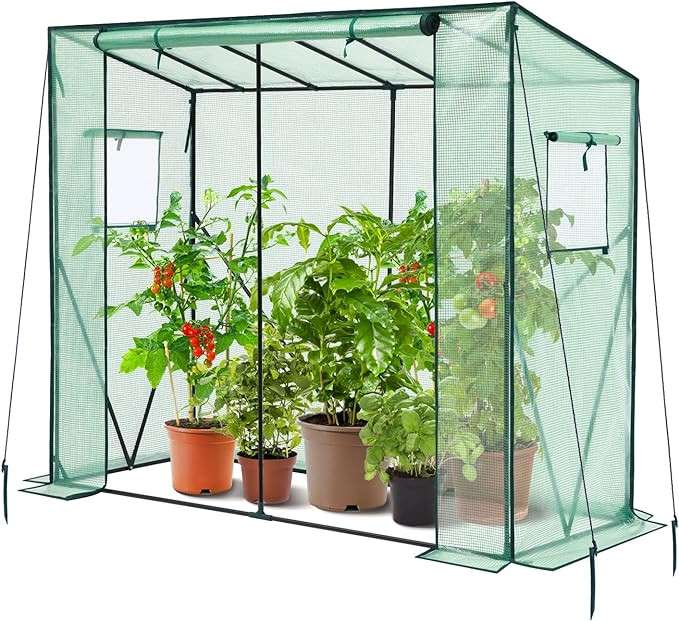 Lean to Greenhouse for Outdoors: Ohuhu Portable Tomato Green House Heavy Duty with Roll-Up Zipper... | Amazon (US)