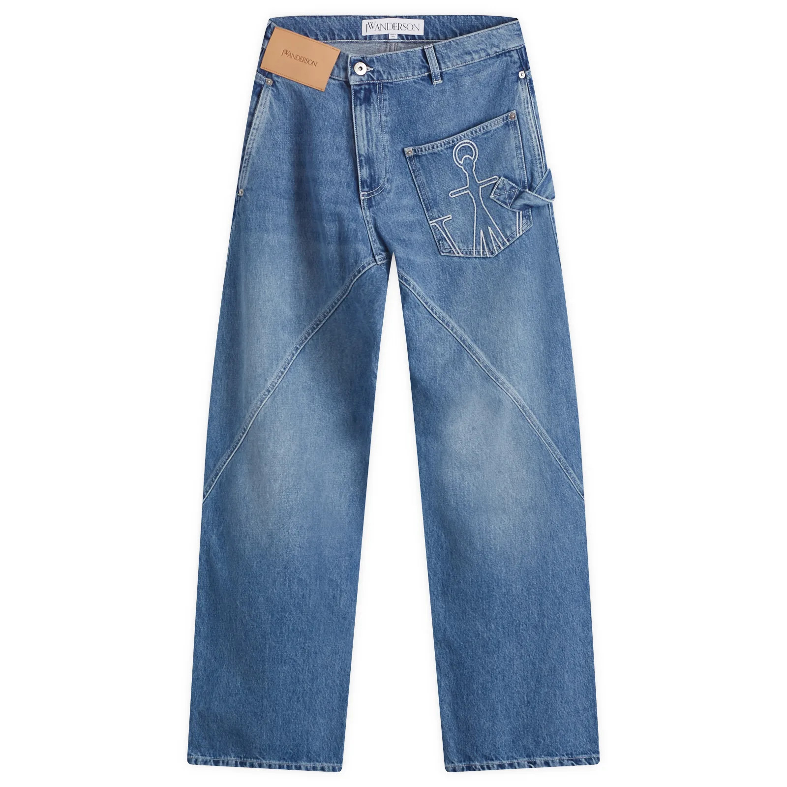 JW Anderson Women's Twisted Workwear Jeans in Light Blue, Size 28"" | END. Clothing