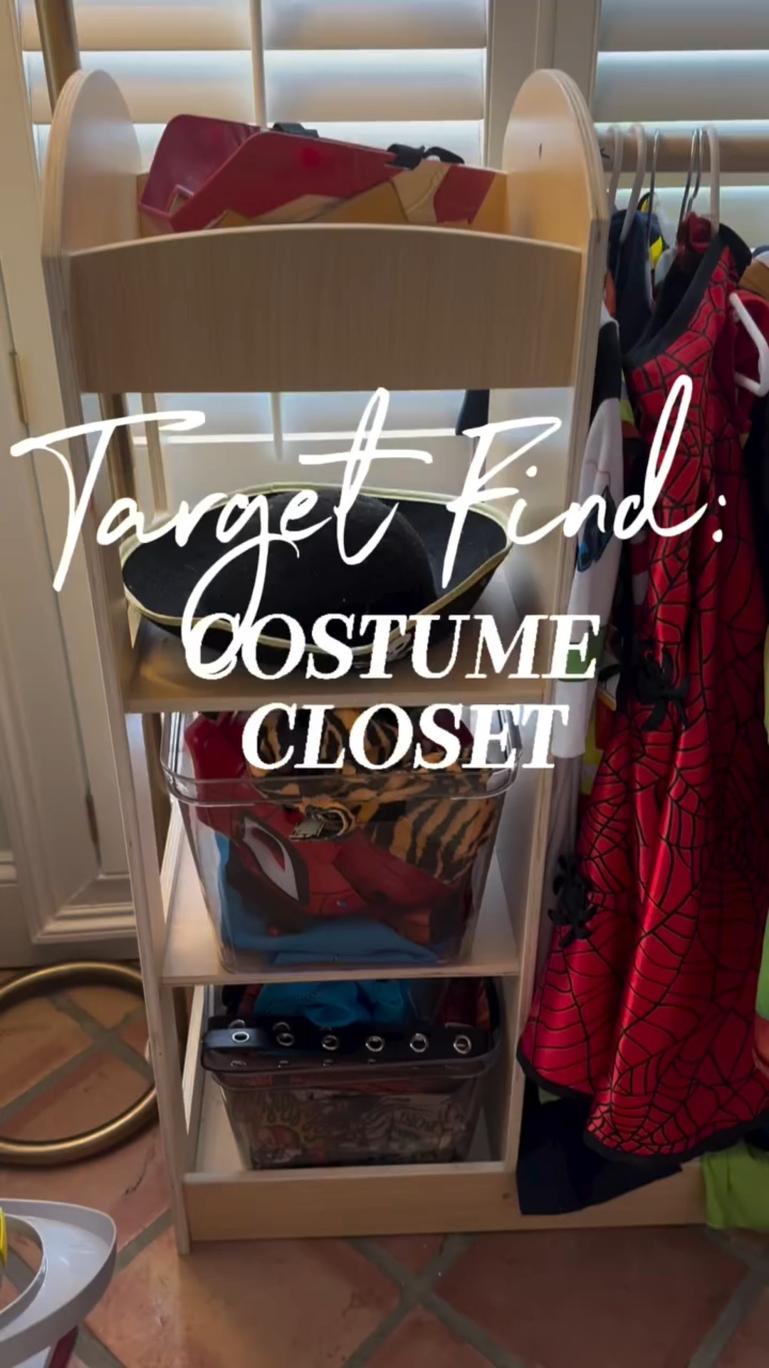 A full costume wardrobe to organize them all thanks to @target because my kids wake up every day choosing chaos AND a character. 🦸 #targetpartner #targetfinds #clubtarget #newyearhomereset
