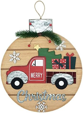 ANROD 15'' Rustic Merry Christmas Wood Truck Door Wall Hanging Signs Decor ,Farmhouse Indoor Outd... | Amazon (US)