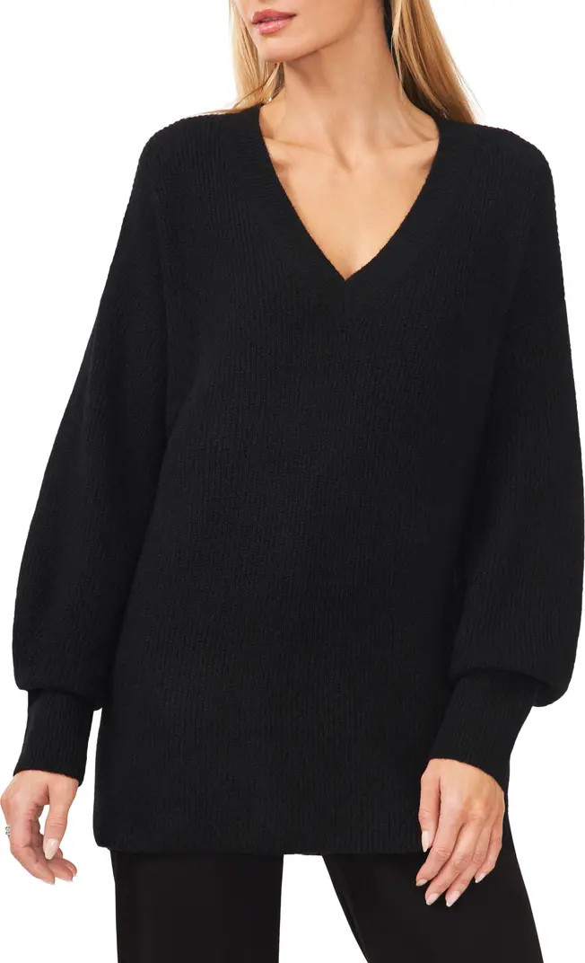 Halogen® V-Neck Tunic Sweater | Nordstrom | Nordstrom
