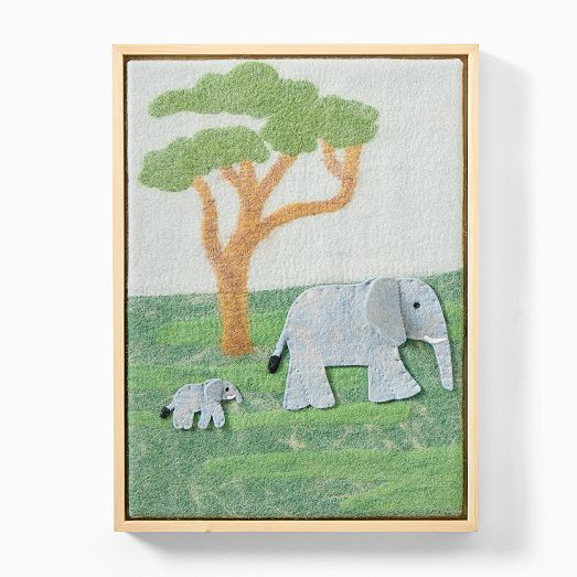 Elephant Family Framed Felt Wall Art | West Elm (US)