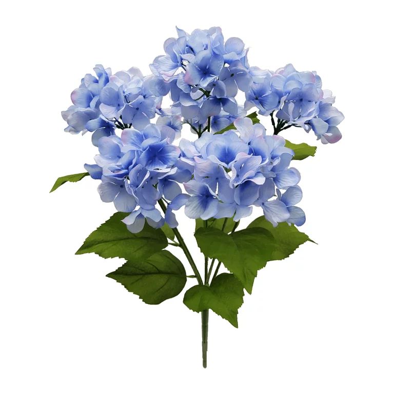 Mainstays 20" Artificial Flower Hydrangea Bush, Blue Color | Walmart (US)