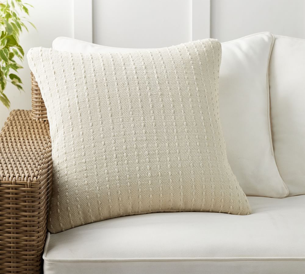 Winnet Textured Outdoor Throw Pillow | Pottery Barn (US)