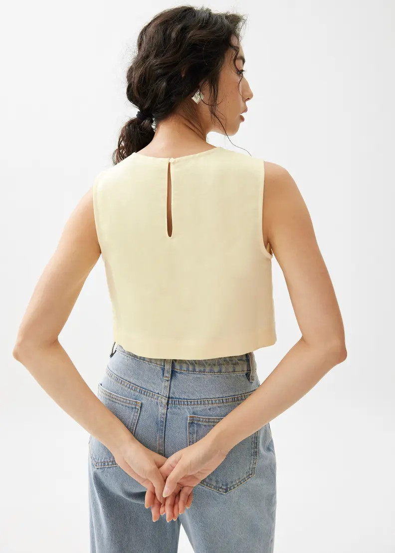 Liana Linen Crop Shell Top | Love, Bonito USA