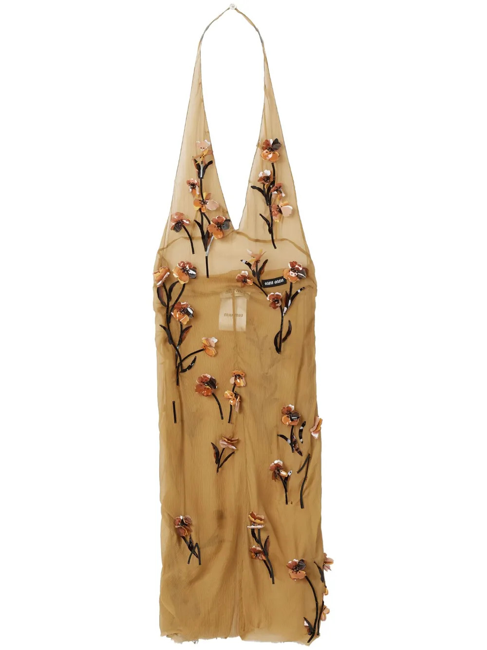 floral-embroidery V-neck dress | Farfetch Global