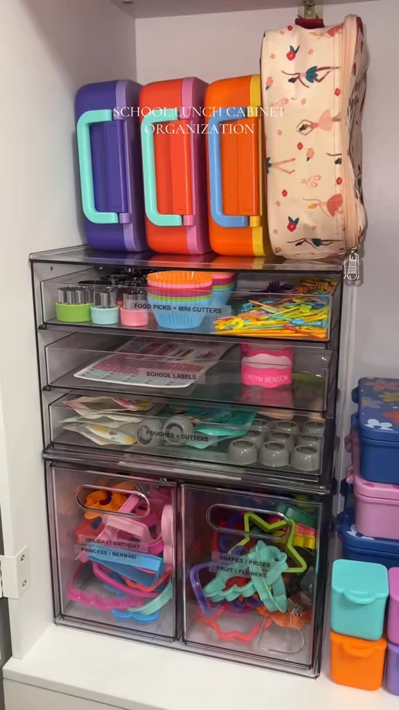 School lunch cabinet organization!! Summer break is the PERFECT time to get tackle and get organized before the back to school season 👏🏾👏🏾 

pack lunch with me, school lunch essentials, home projects, diy cabinet, kids cabinet organization

#LTKKids #LTKHome #LTKmomlife