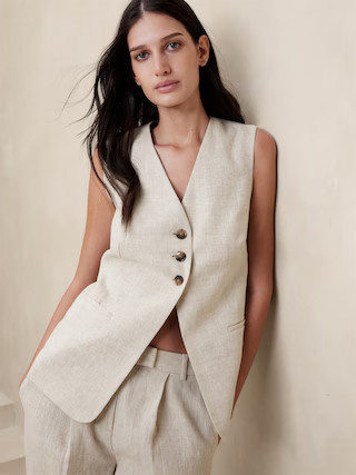 Lina Linen Vest | Banana Republic (US)
