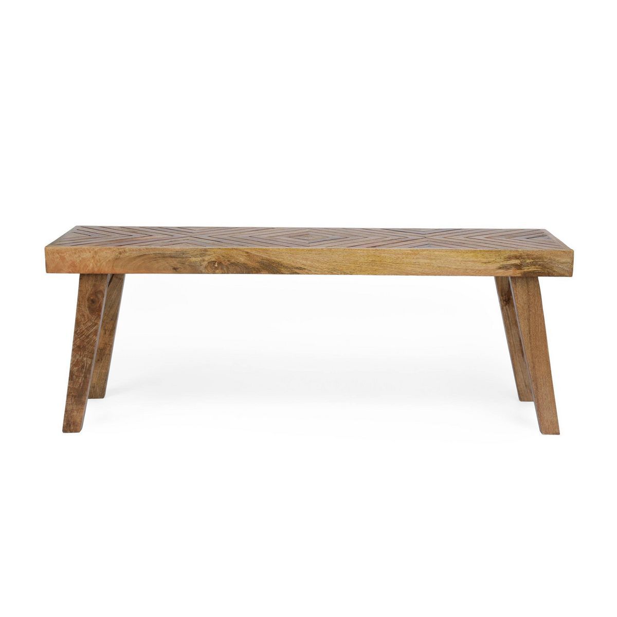 Fircrest Handcrafted Boho Mango Wood Bench Natural - Christopher Knight Home | Target