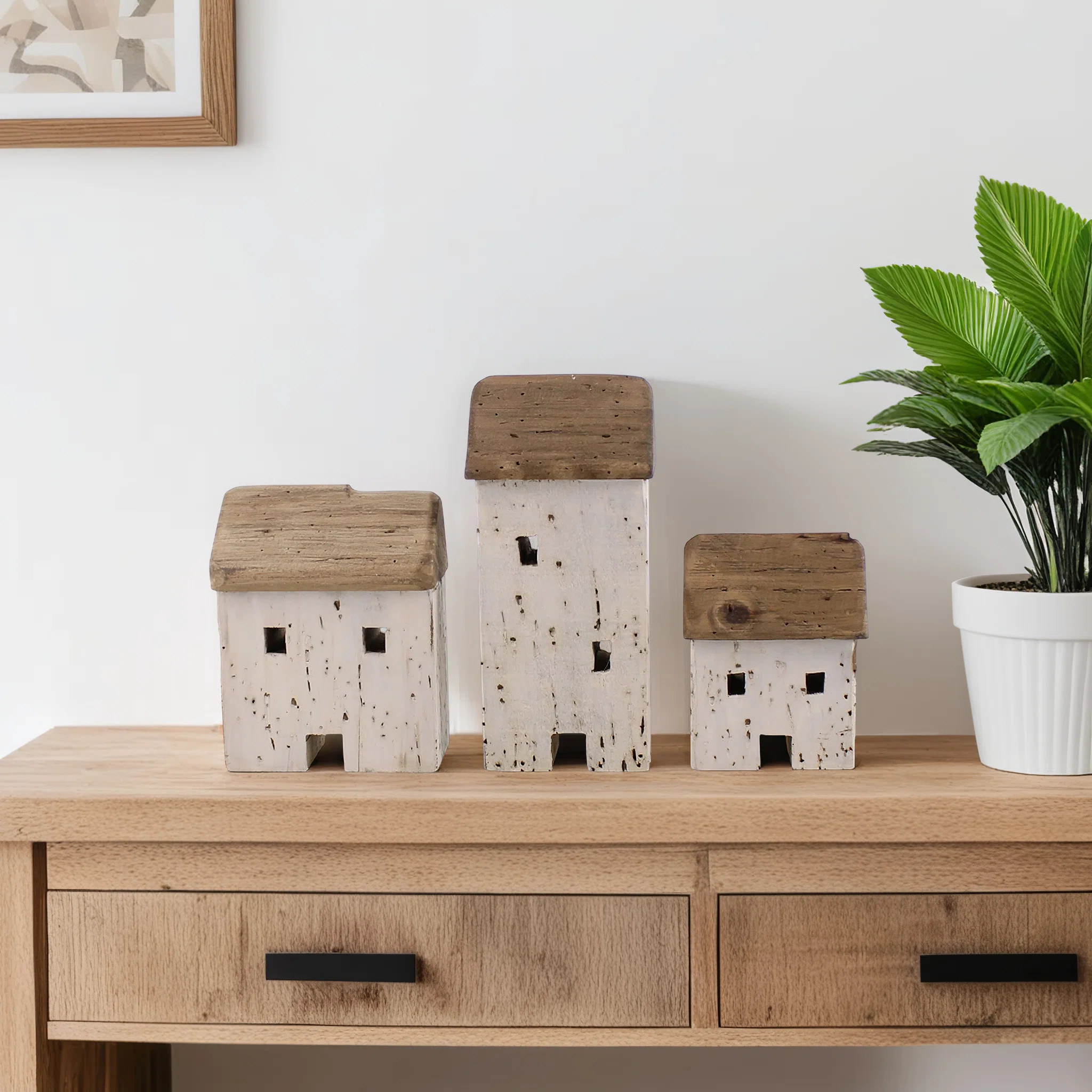 Braylon Wood Cottages Sculpture Set | Wayfair North America