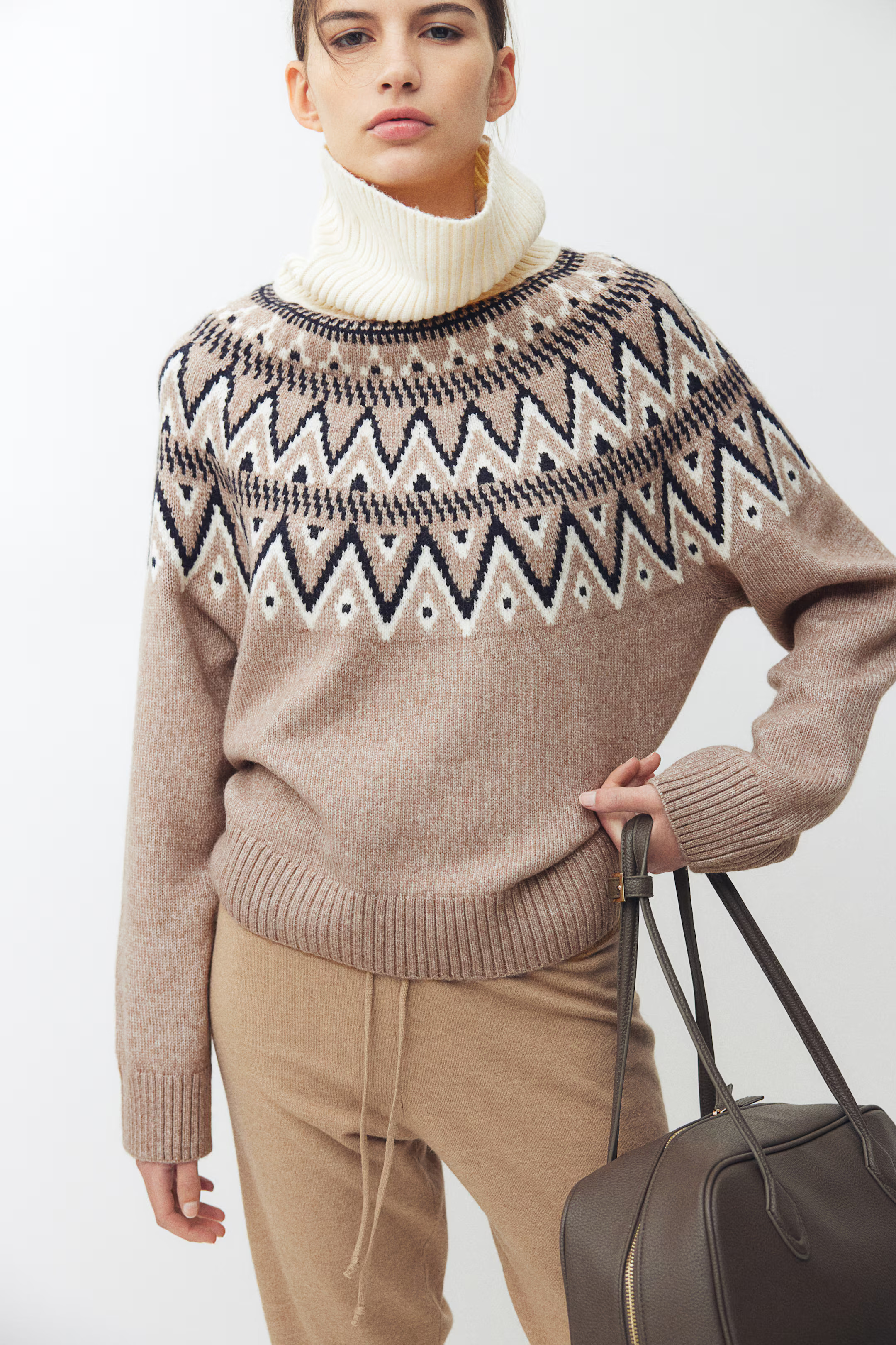 Jacquard-Knit Turtleneck Sweater | H&M (US + CA)