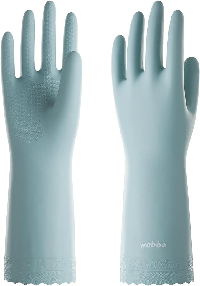 LANON wahoo Skin-Friendly Cleaning Gloves, Unlined Dishwashing Rubber Gloves, Kitchen, Non-Slip, ... | Amazon (US)