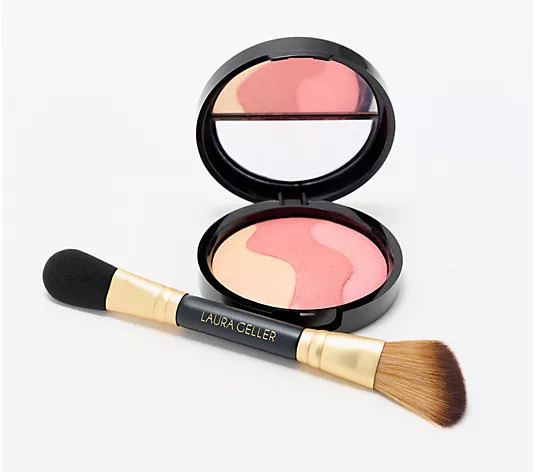 Make Your Selection: Laura Geller Baked Cheek Dreams Highlighter/ Blush w/ Brush | QVC