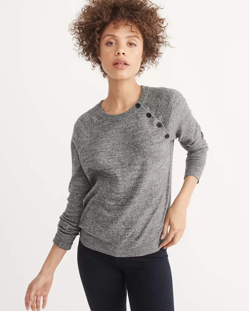 Button Crewneck Sweater | Abercrombie & Fitch US & UK