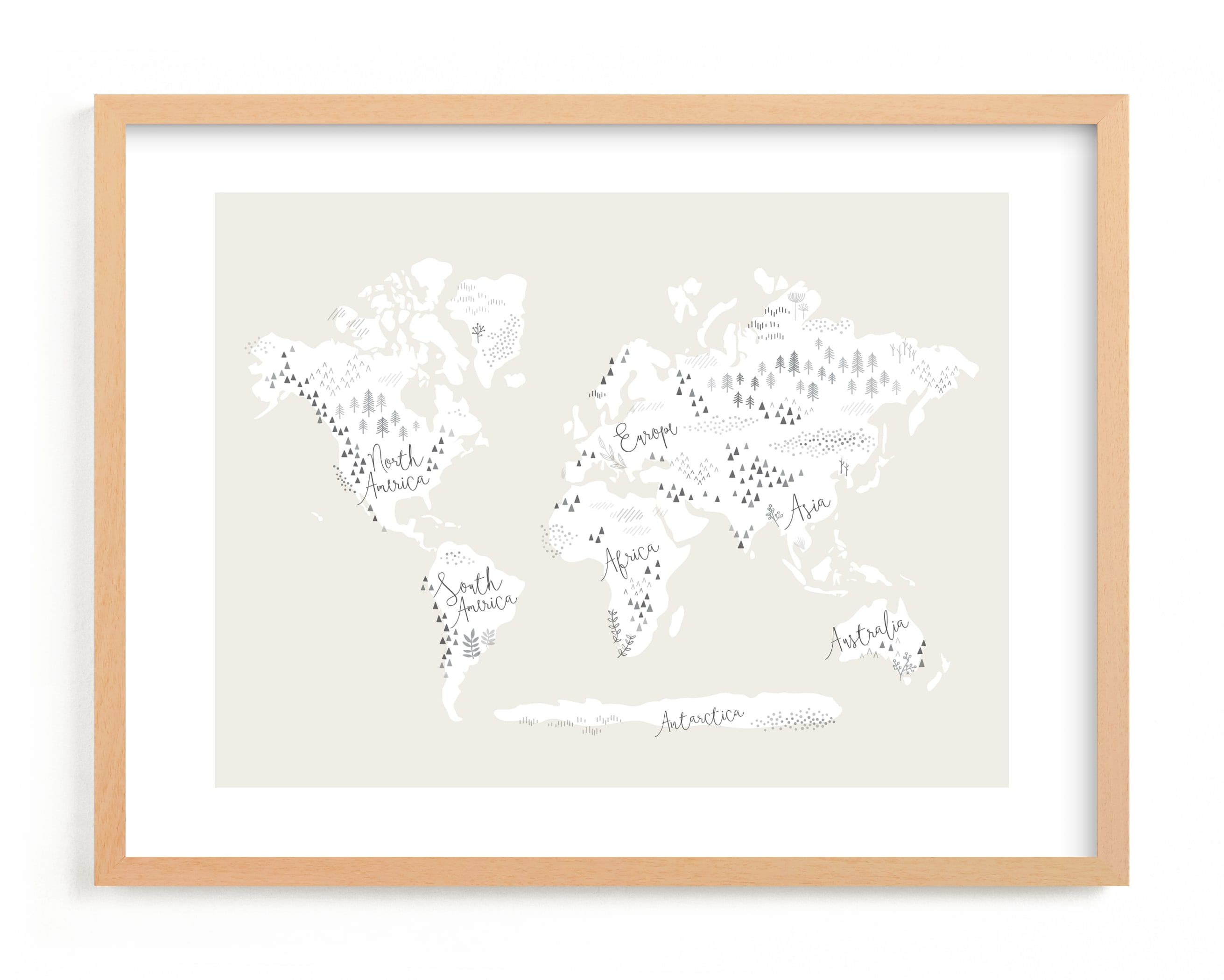 "Beautiful World Map" - Graphic Limited Edition Art Print by Jessie Steury. | Minted