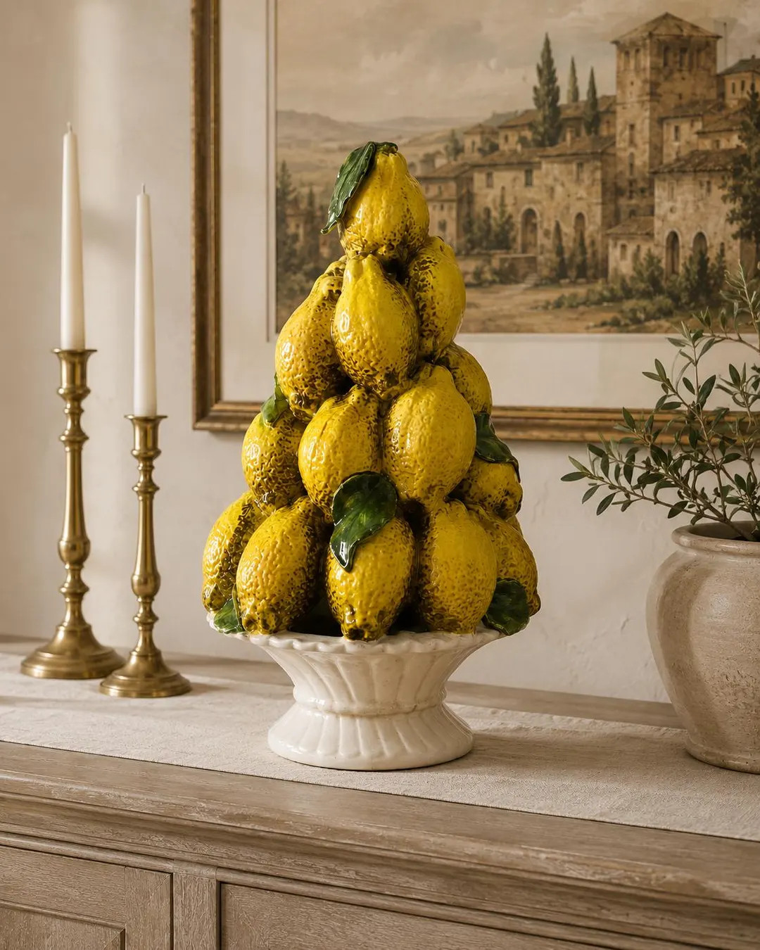 Vintage Italian Lemon Topiary | Large Glazed Ceramic Fruit Centerpiece | Hand Painted Lemon Sculp... | Etsy (Global)